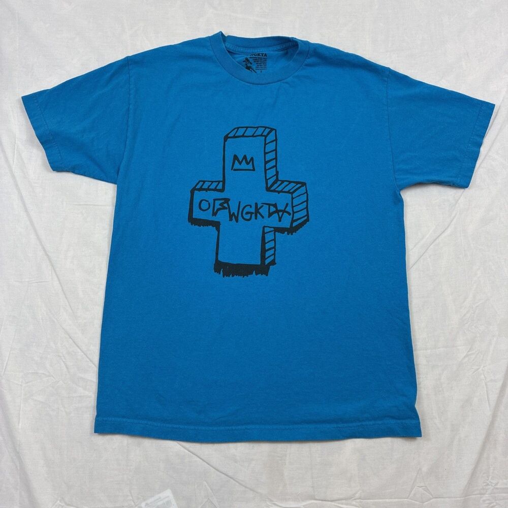 OFWGKTA Blue Shirt with Black Cross Mens Large